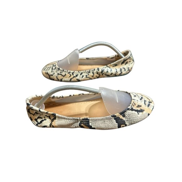 Tieks Ballet Flats Women Size 13 Sand Snake Soft Full Grain Leather Foldable - Picture 3 of 8